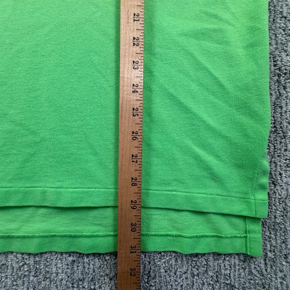 Polo Ralph Lauren Polo Men L Green Short Sleeve Pique Cotton Pony Made in USA